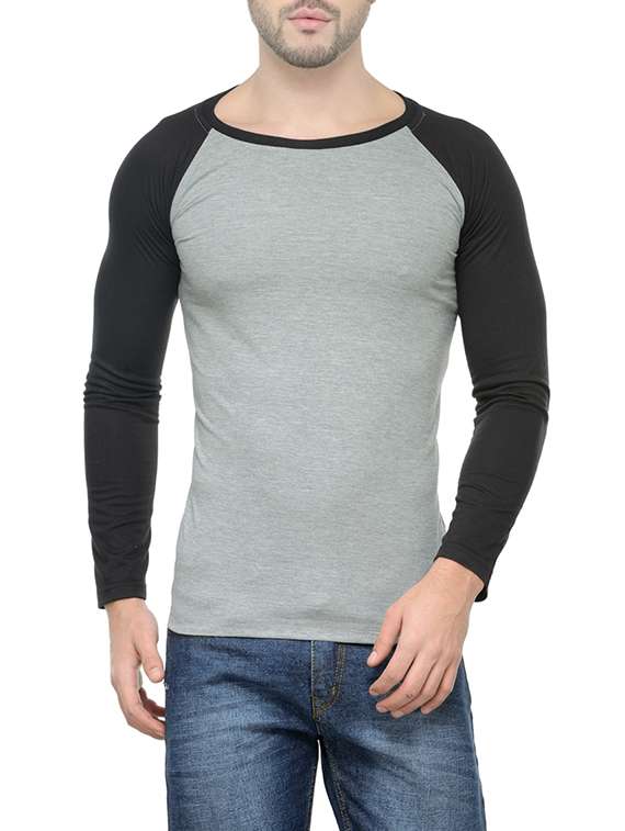 grey cotton raglan t-shirt