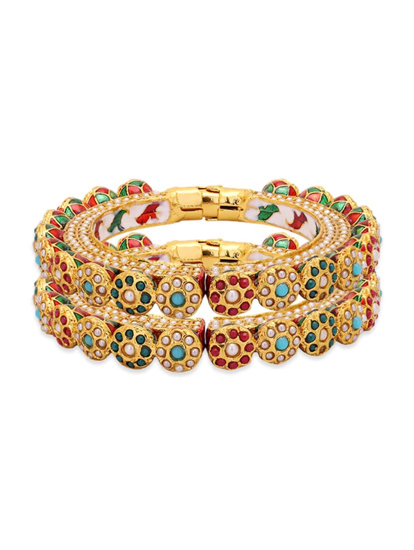 multi colored gold plated bangle