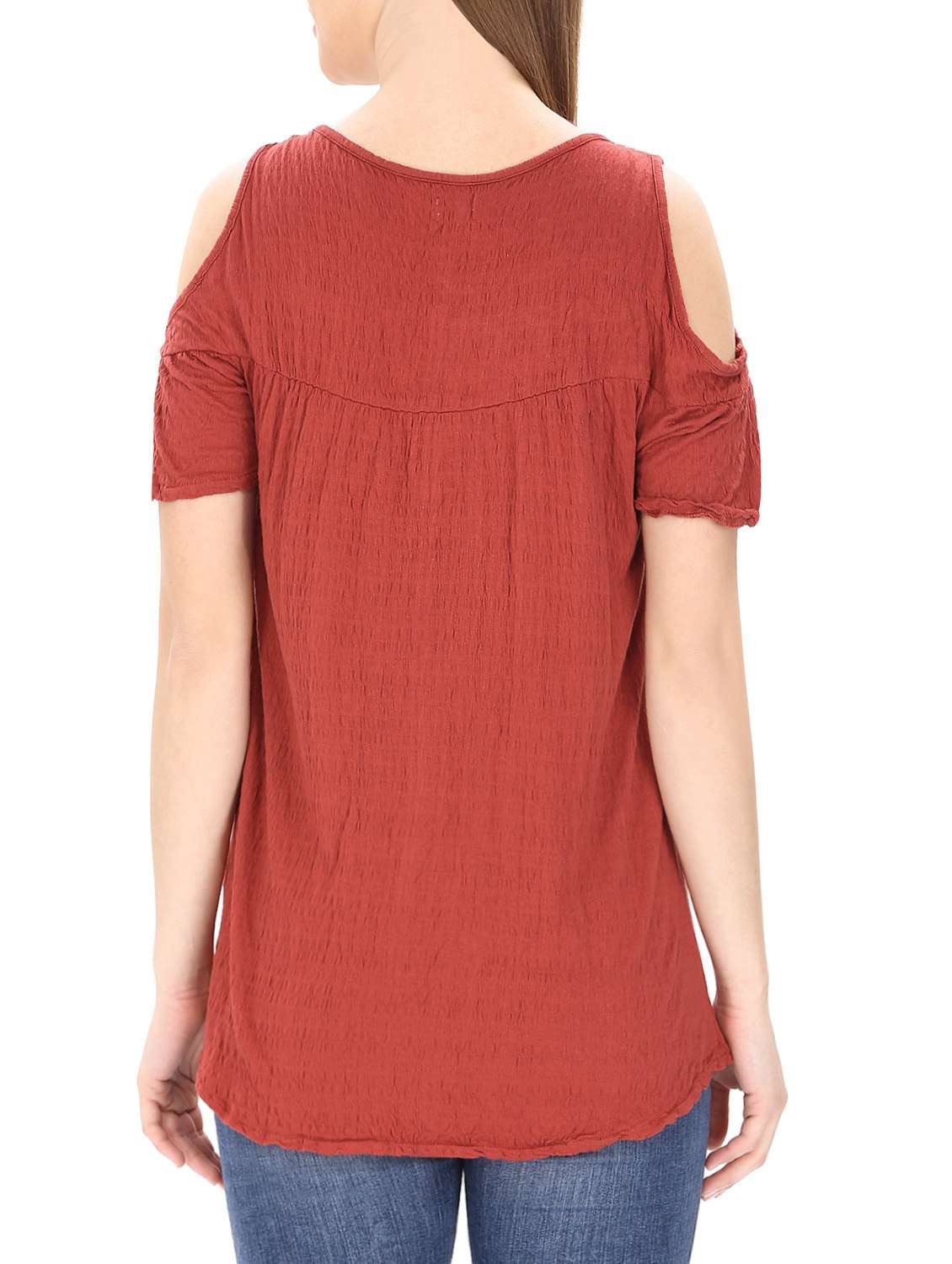 rusted embroidered cotton top - 12920914 - Standard Image - 2