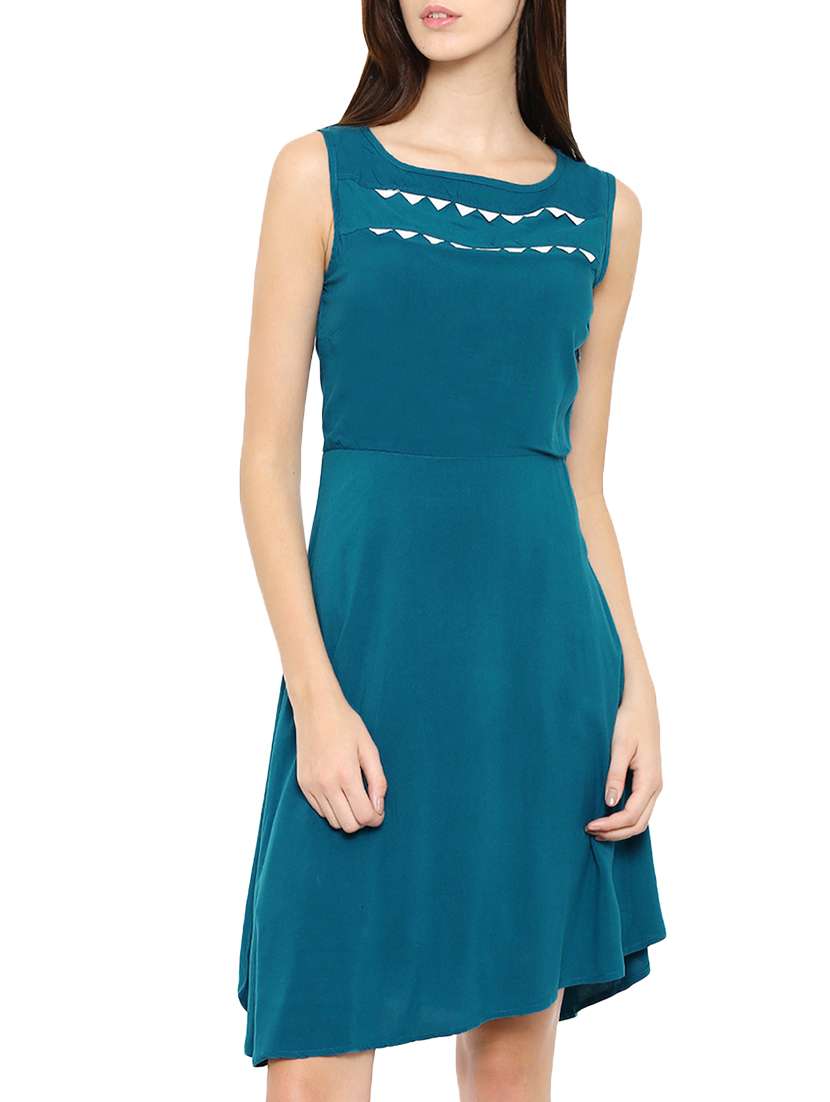 blue viscose dress