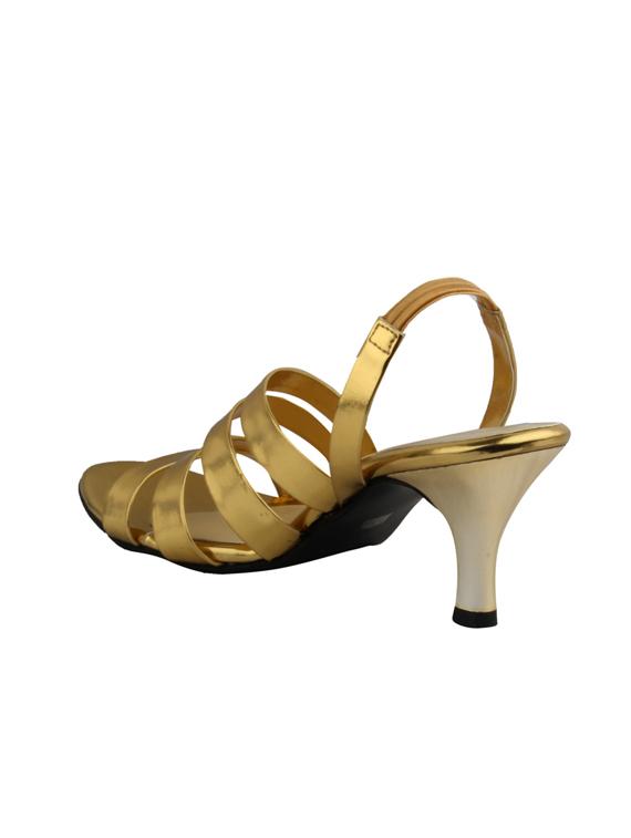 gold leatherette back strap sandals - 12927135 - Standard Image - 2