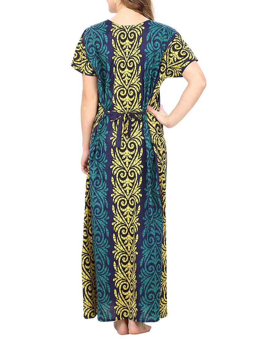 multicolored printed cotton gown - 12929138 - Standard Image - 2