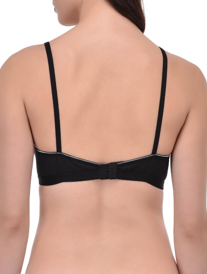 black cotton regular bra - 12933902 - Standard Image - 2