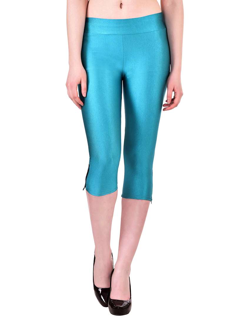 green polyester capri leggings capris
