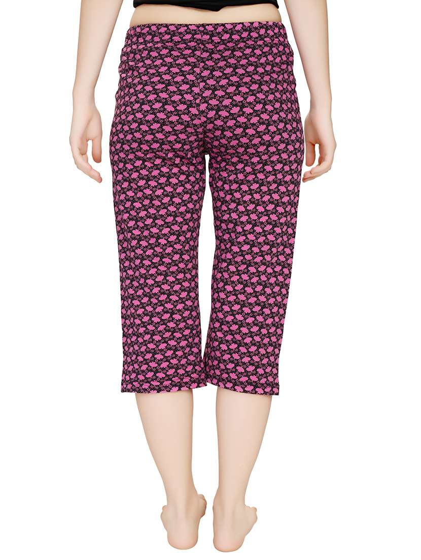 pink printed cotton capri - 12943264 -  Standard Image - 2