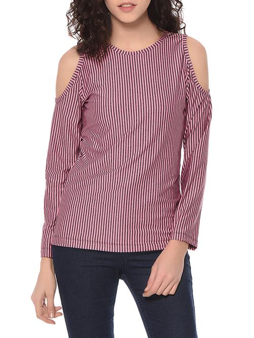 women's striped round neck t-shirt - 12944308 - Standard Image - 0