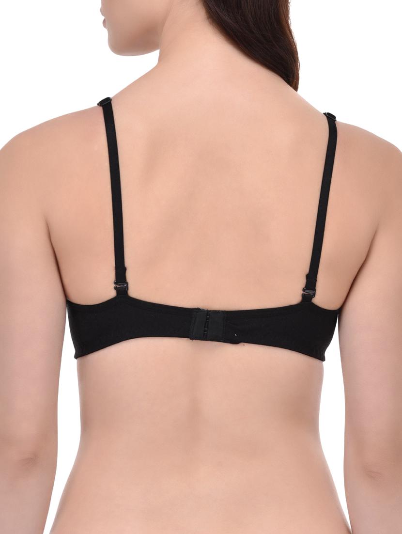 black cotton regular bra - 12948657 - Standard Image - 2