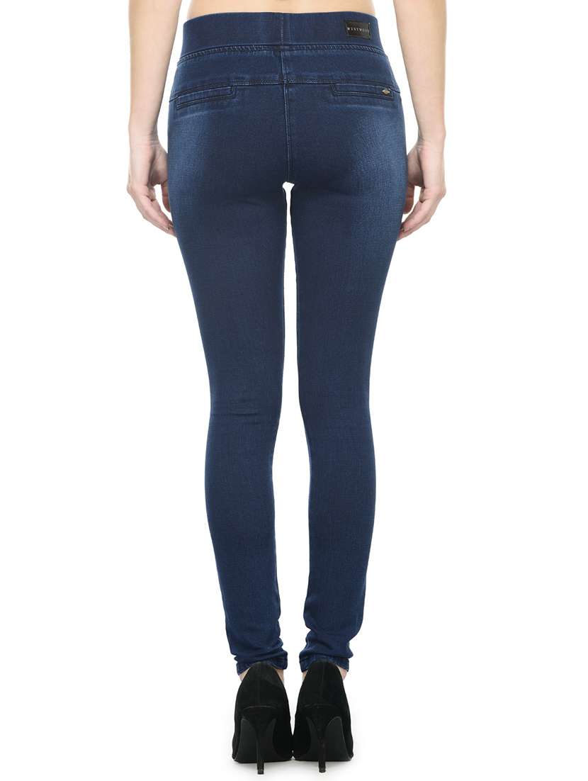 dark blue cotton jegging - 12954081 -  Standard Image - 2