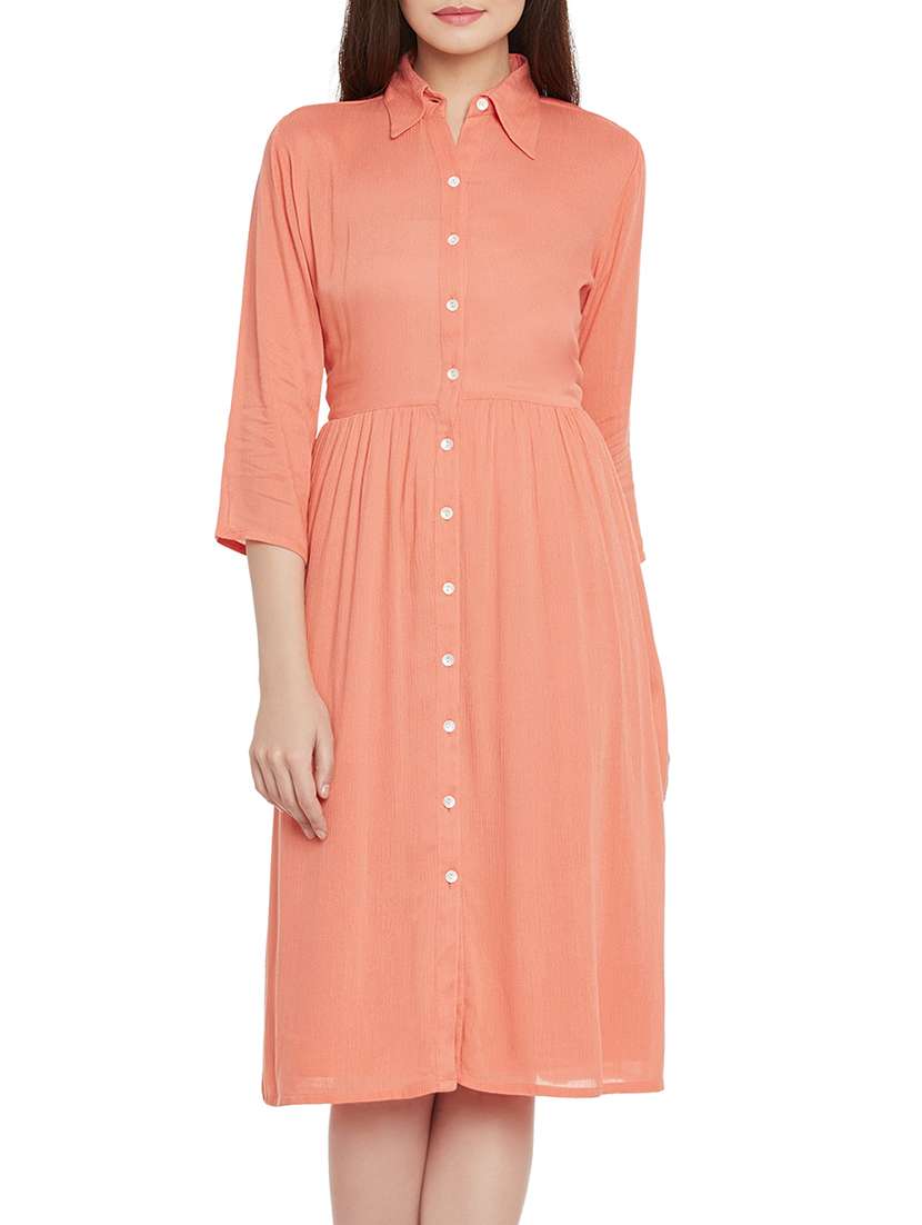 peach viscose dress