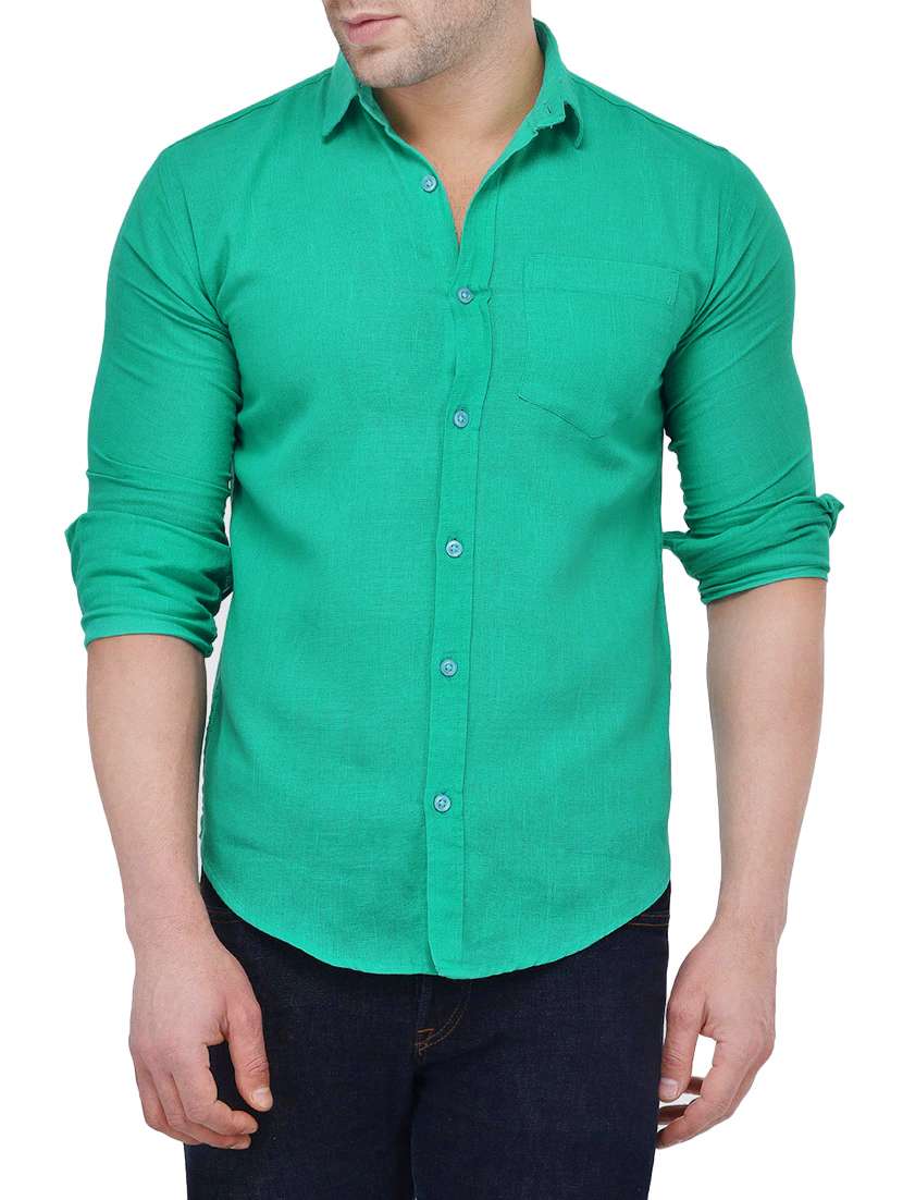 turquoise blue cotton casual shirt