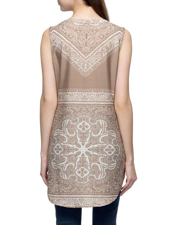 brown printed regular top - 12970566 - Standard Image - 2