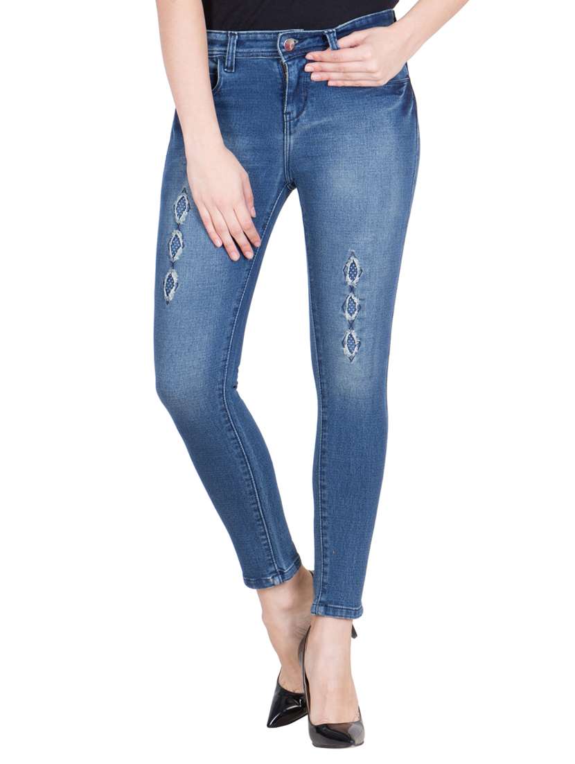 blue cotton slim fit  jean