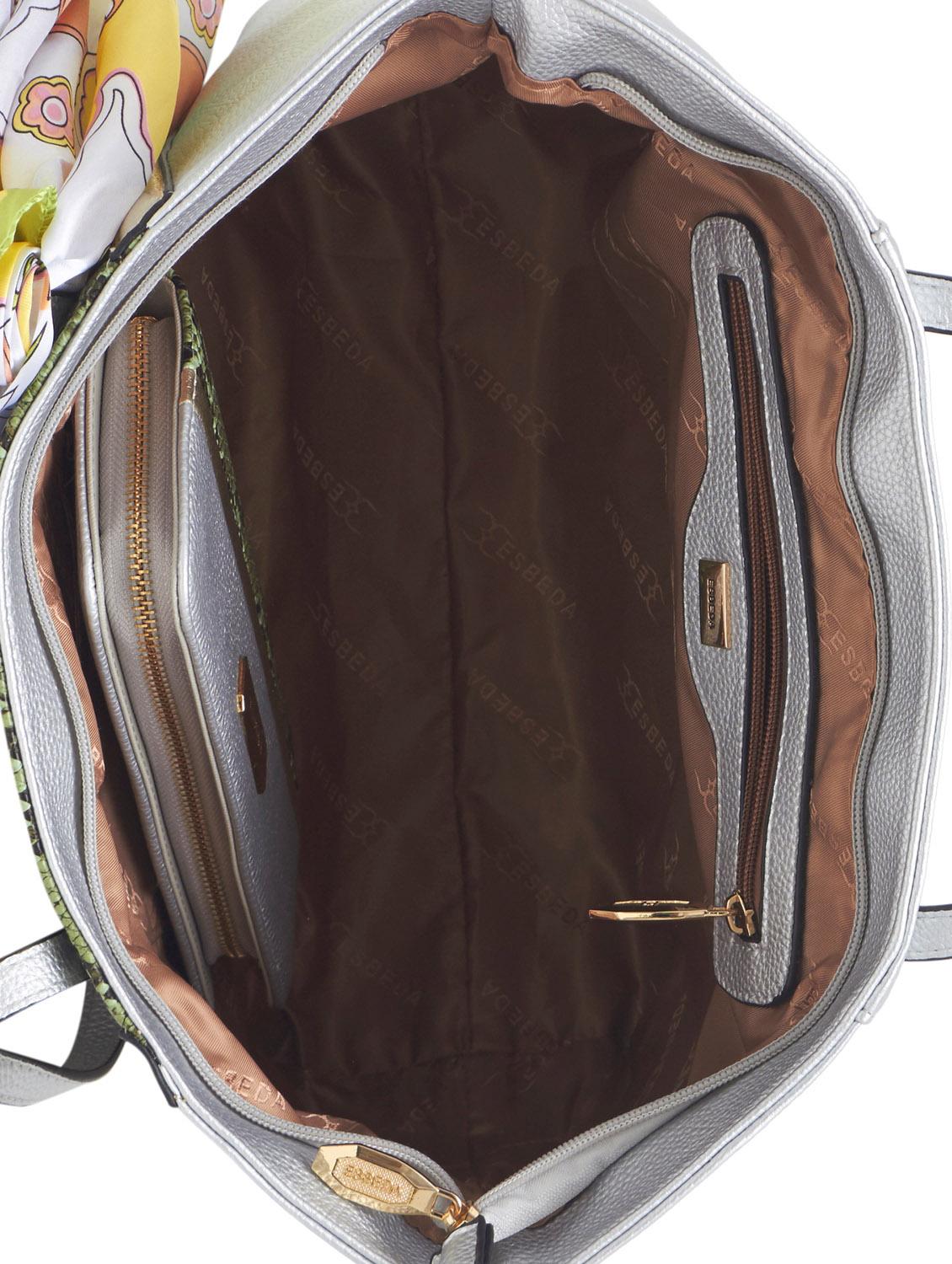 silver synthetic leather tote - 12979973 - Standard Image - 2