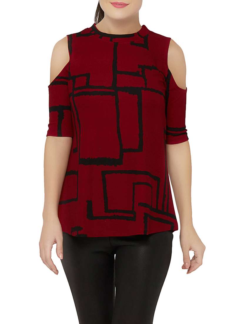 red viscose regular top