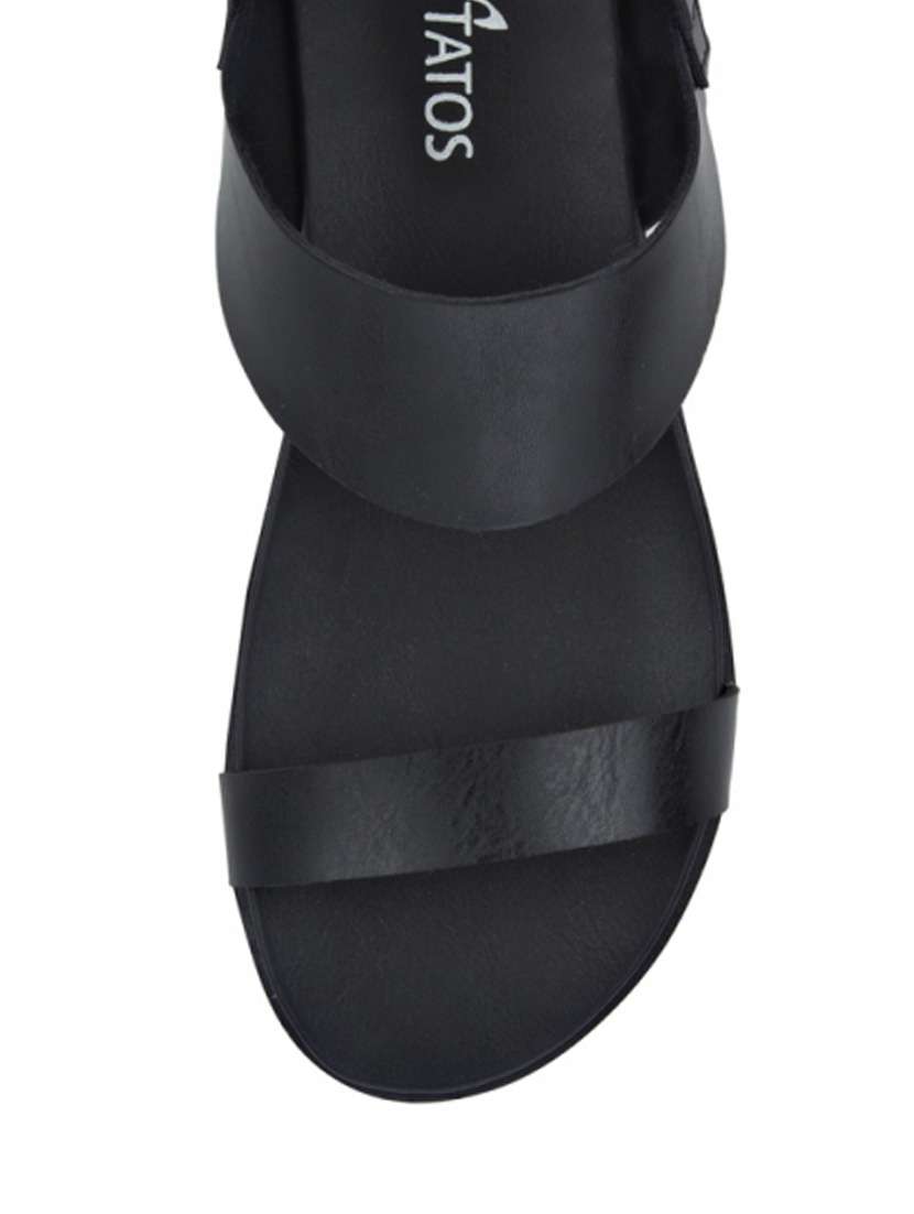 black leatherette back strap sandals - 12982719 -  Standard Image - 2