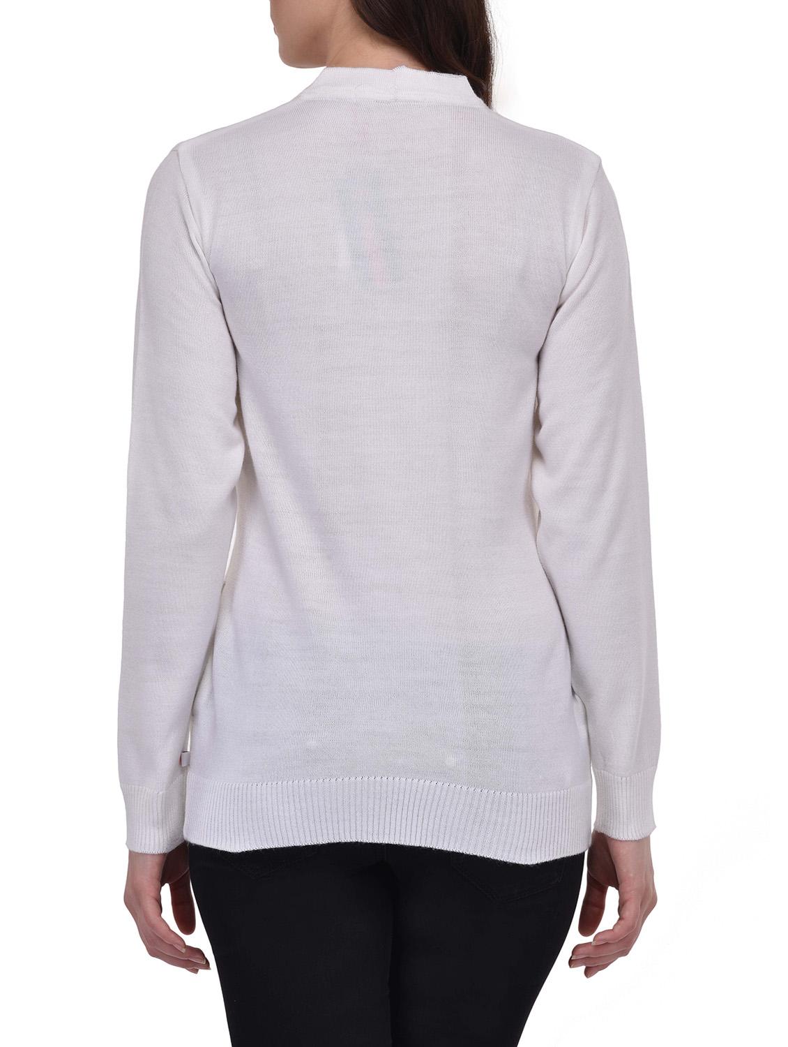 white acrylic casual cardigan - 12983235 - Standard Image - 2