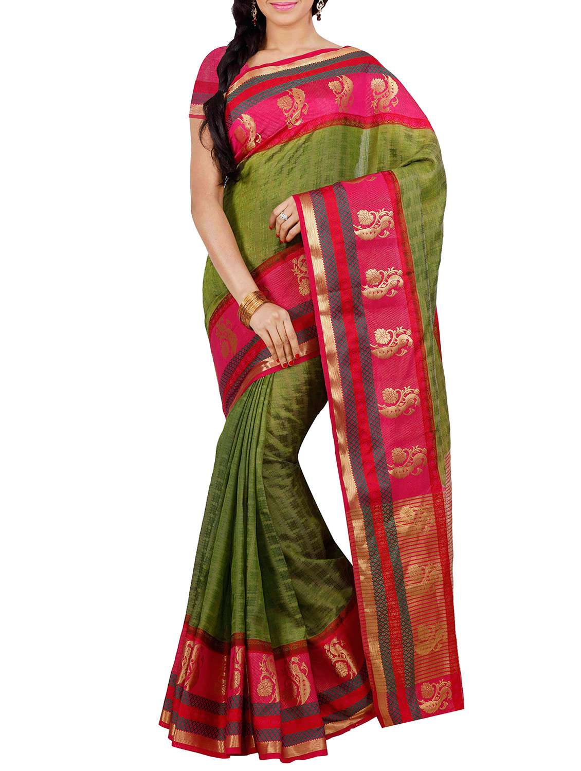 green mysore silk saree