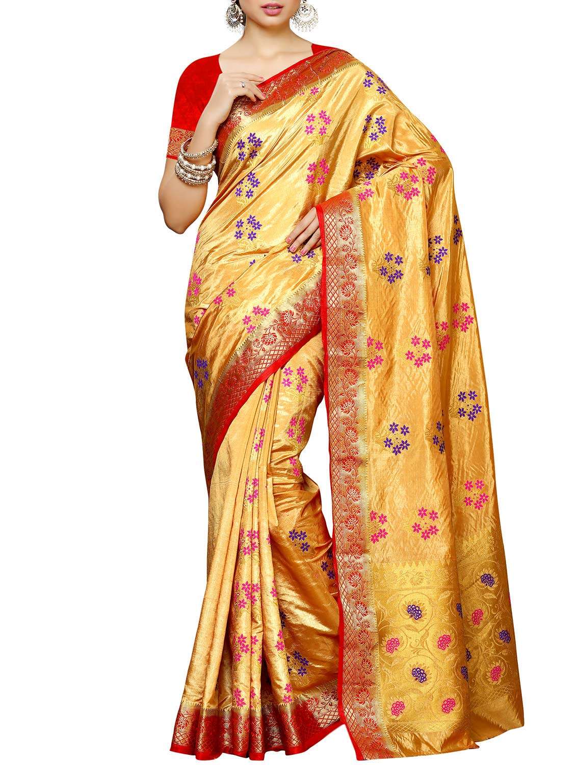 beige mysore silk saree