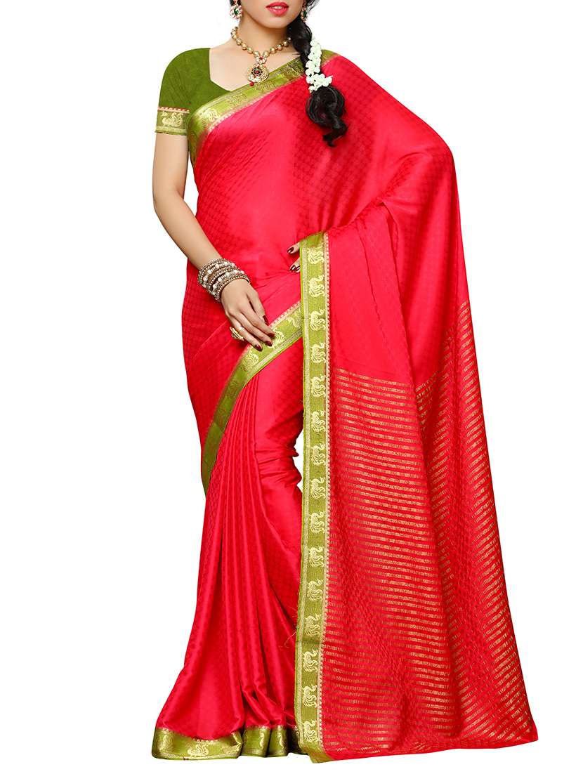 pink mysore silk saree