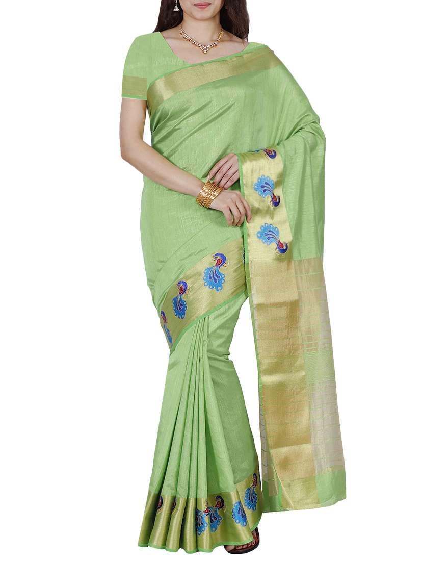 green mysore silk saree