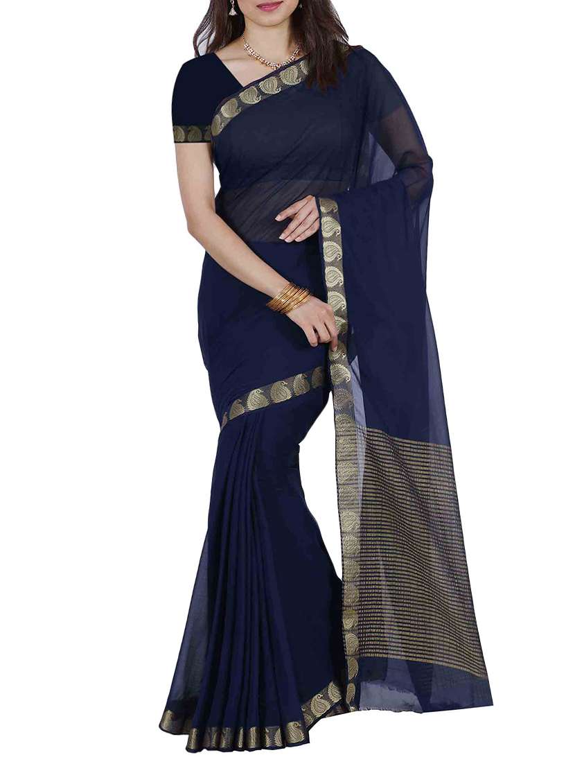 blue chiffon  saree