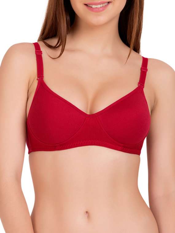 red cotton tshirt bra