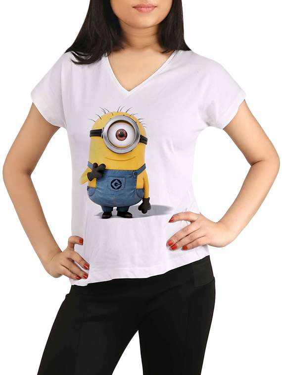 white printed polyester regular tee