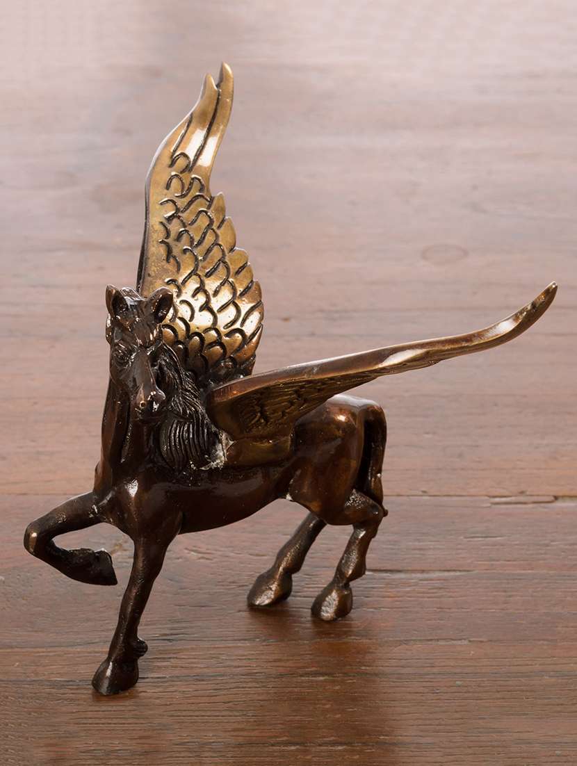 brown brass flying angel horse