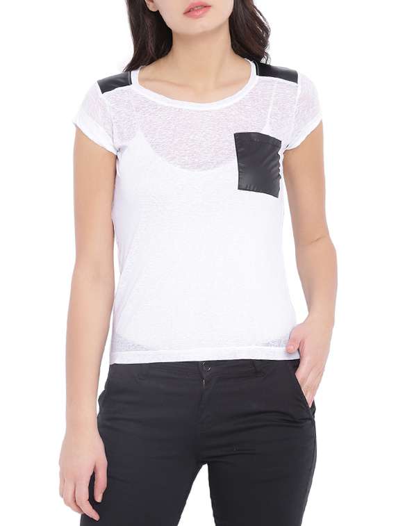 women's straight round neck top
