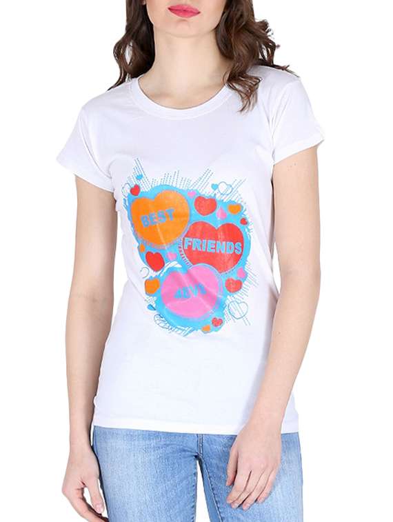 white cotton regular tee