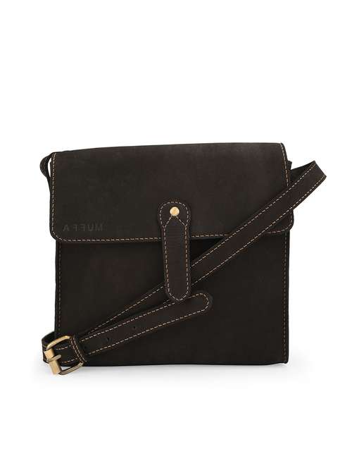 dark brown solid regular sling bag - 12992673 -  Standard Image - 0