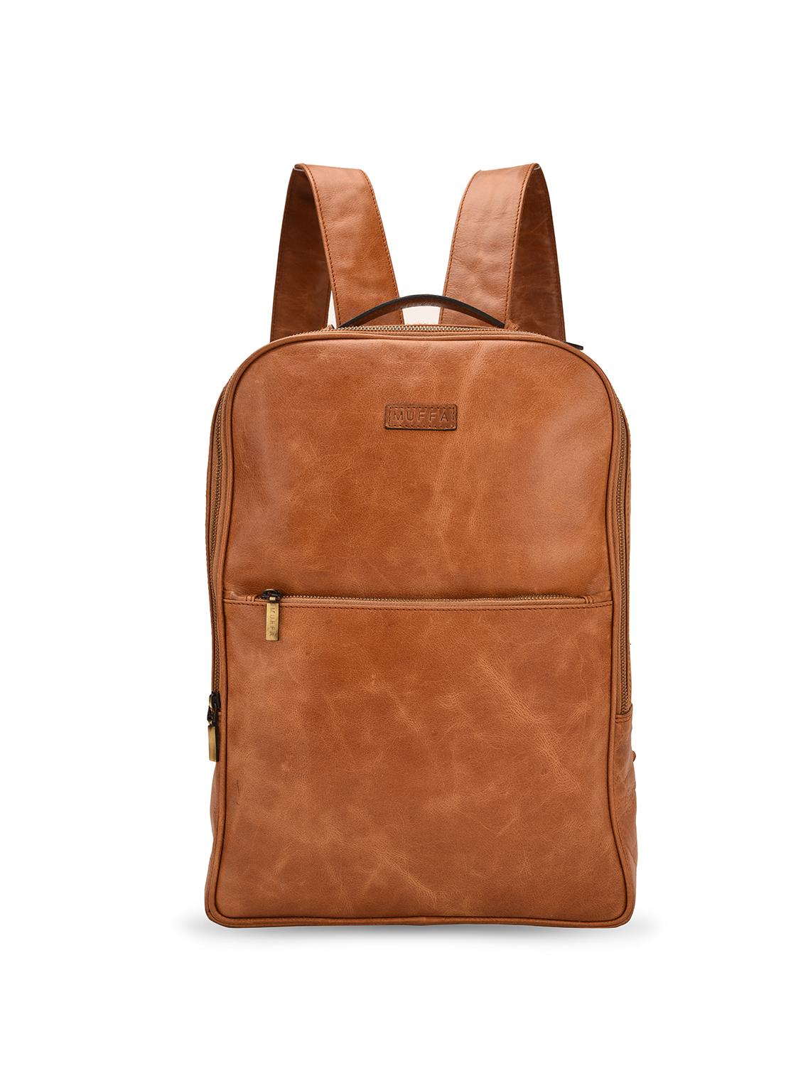 tan leather backpack