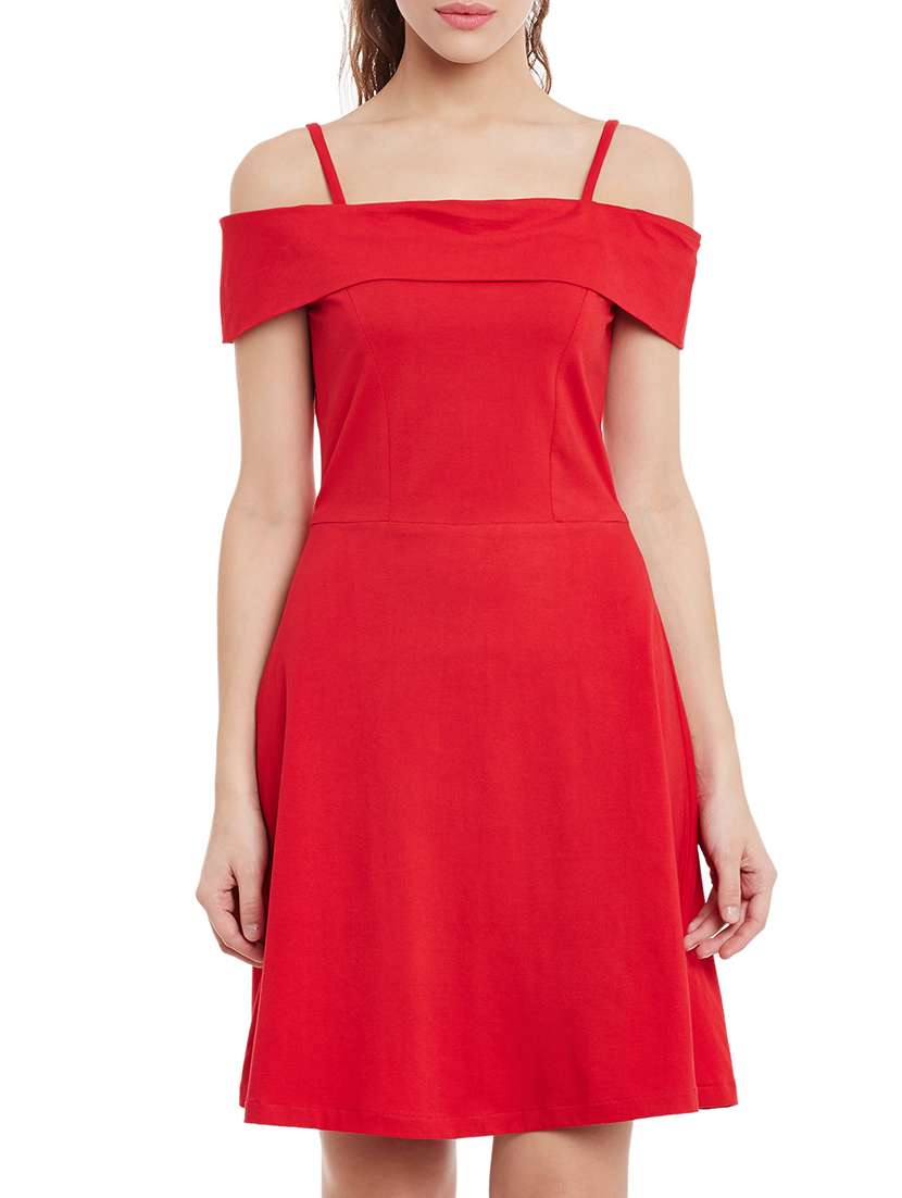 fold over panel skater dress