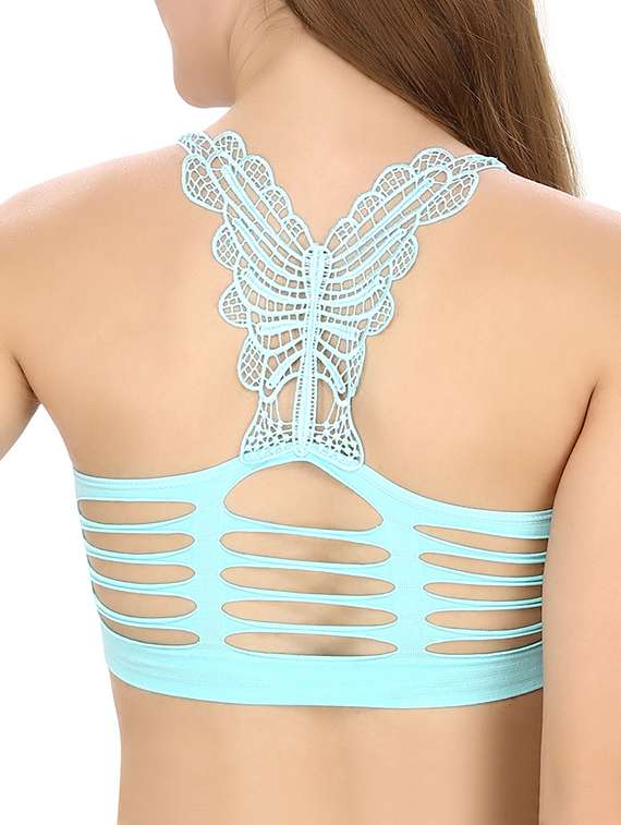light blue nylon bralette - 12994049 - Standard Image - 2