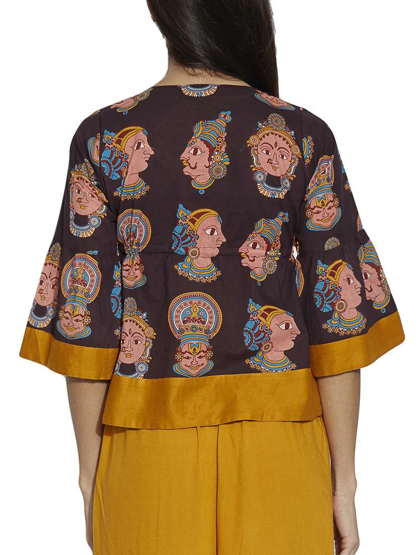 brown printed cotton top - 12994207 -  Standard Image - 2