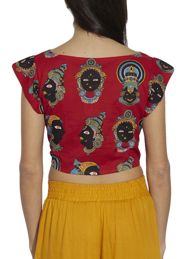 red printed cotton top - 12994209 -  Standard Image - 2