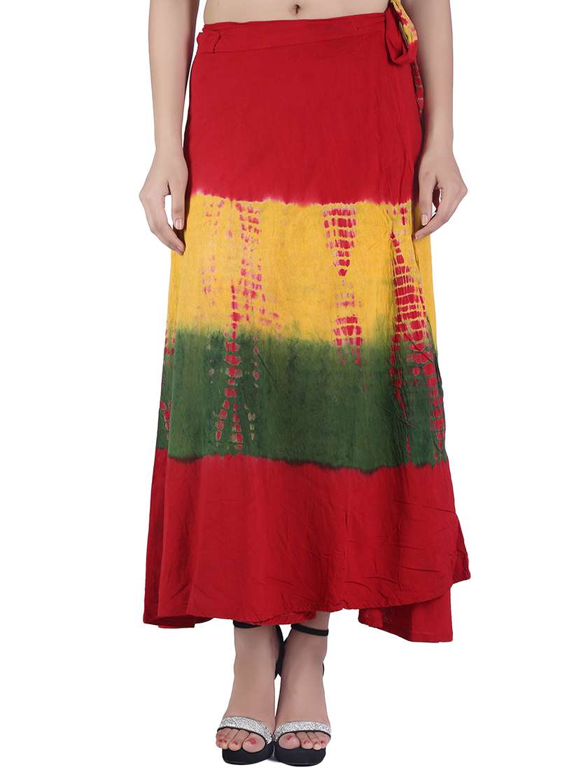 multi colored cotton wrap skirts