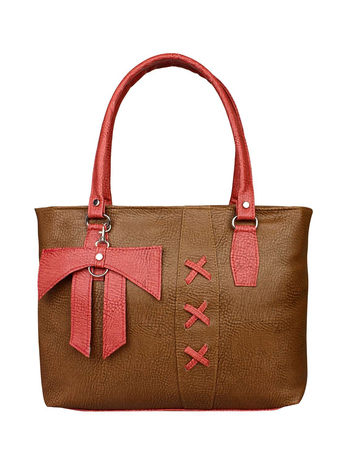 brown leatherette handbag