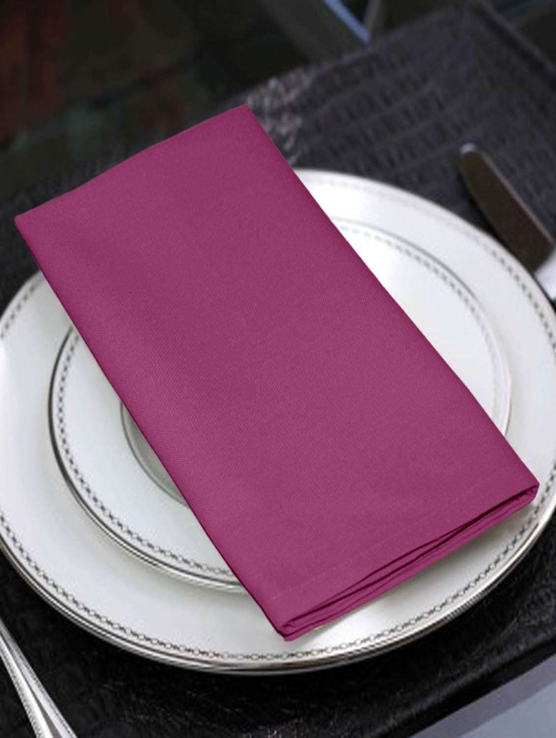 lushomes bordeaux cotton plain 6 table napkins set (dinner napkins)