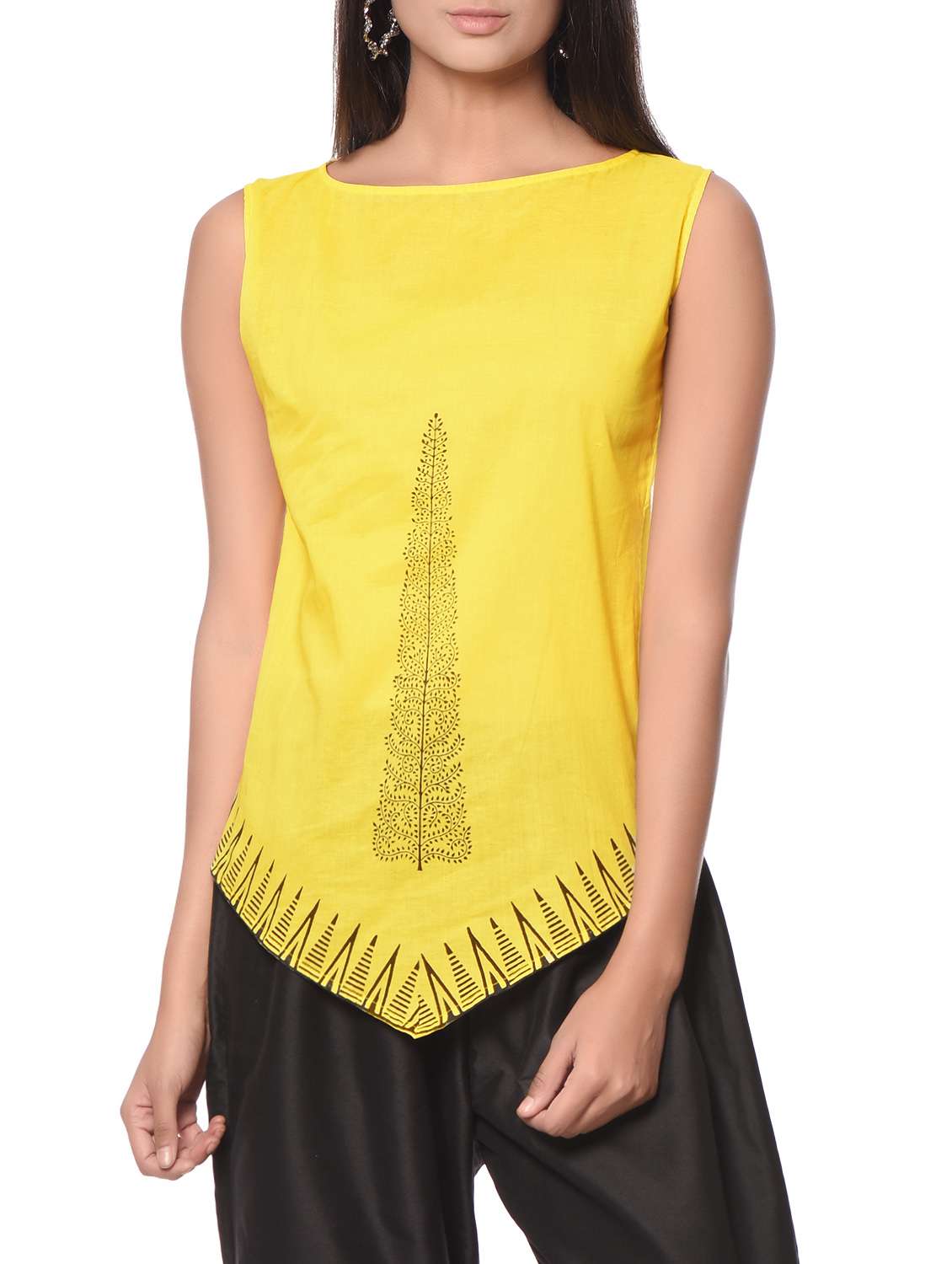 kaanchie nanggia yellow cotton top