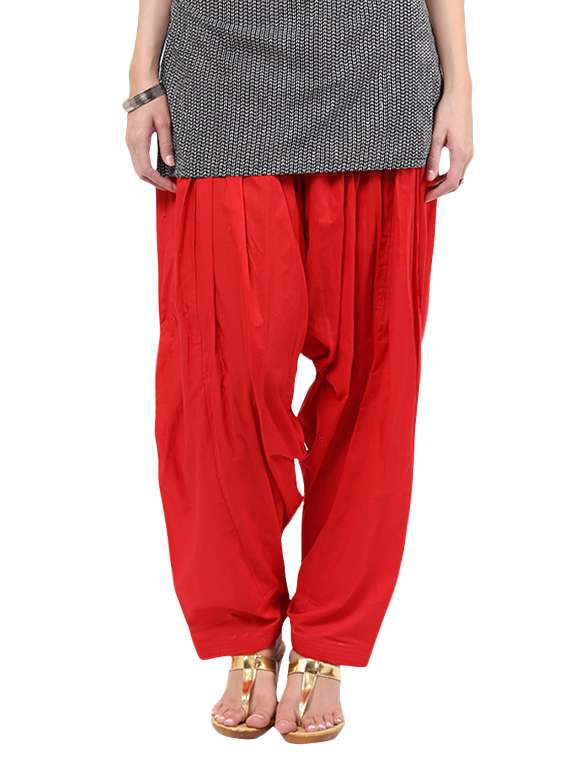 red cotton patiyala salwars