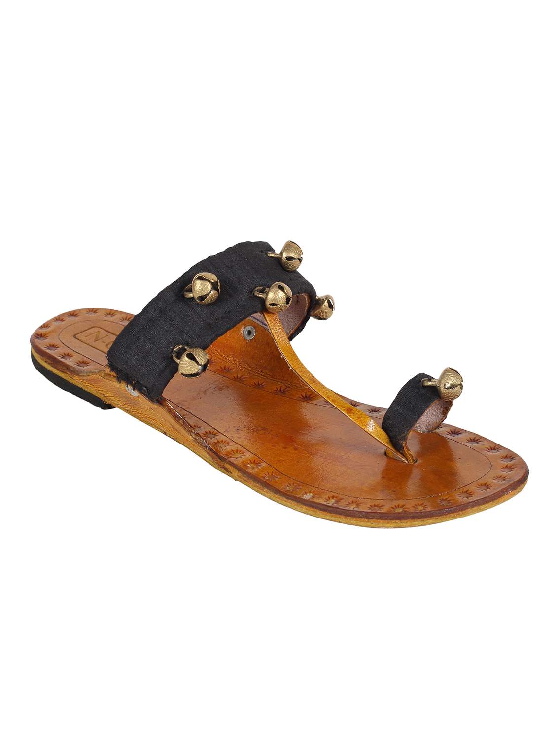 black one toe kolhapuri