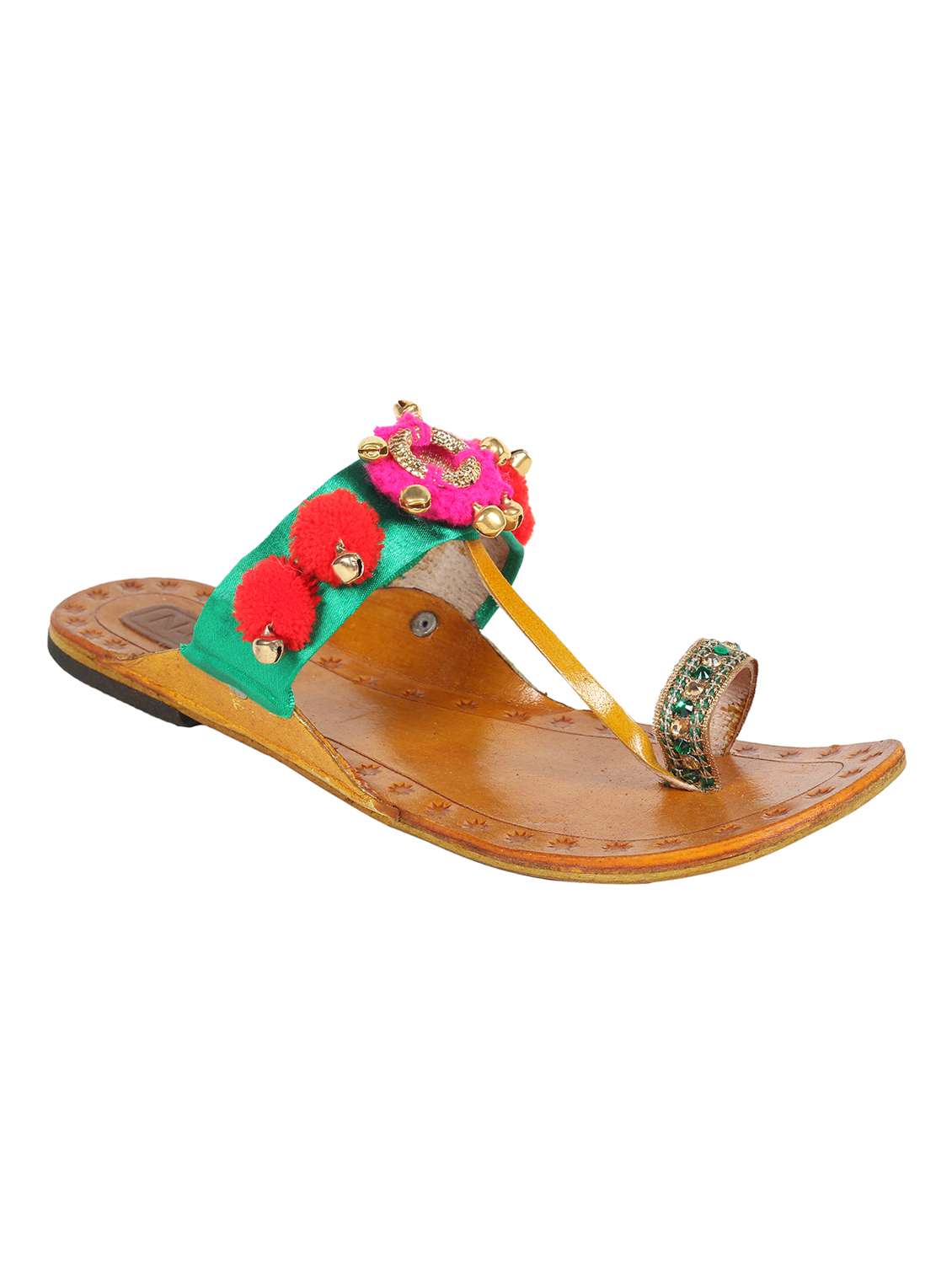 green one toe kolhapuri