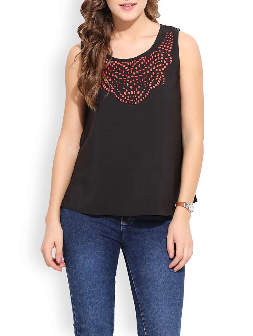 women's straight round neck top