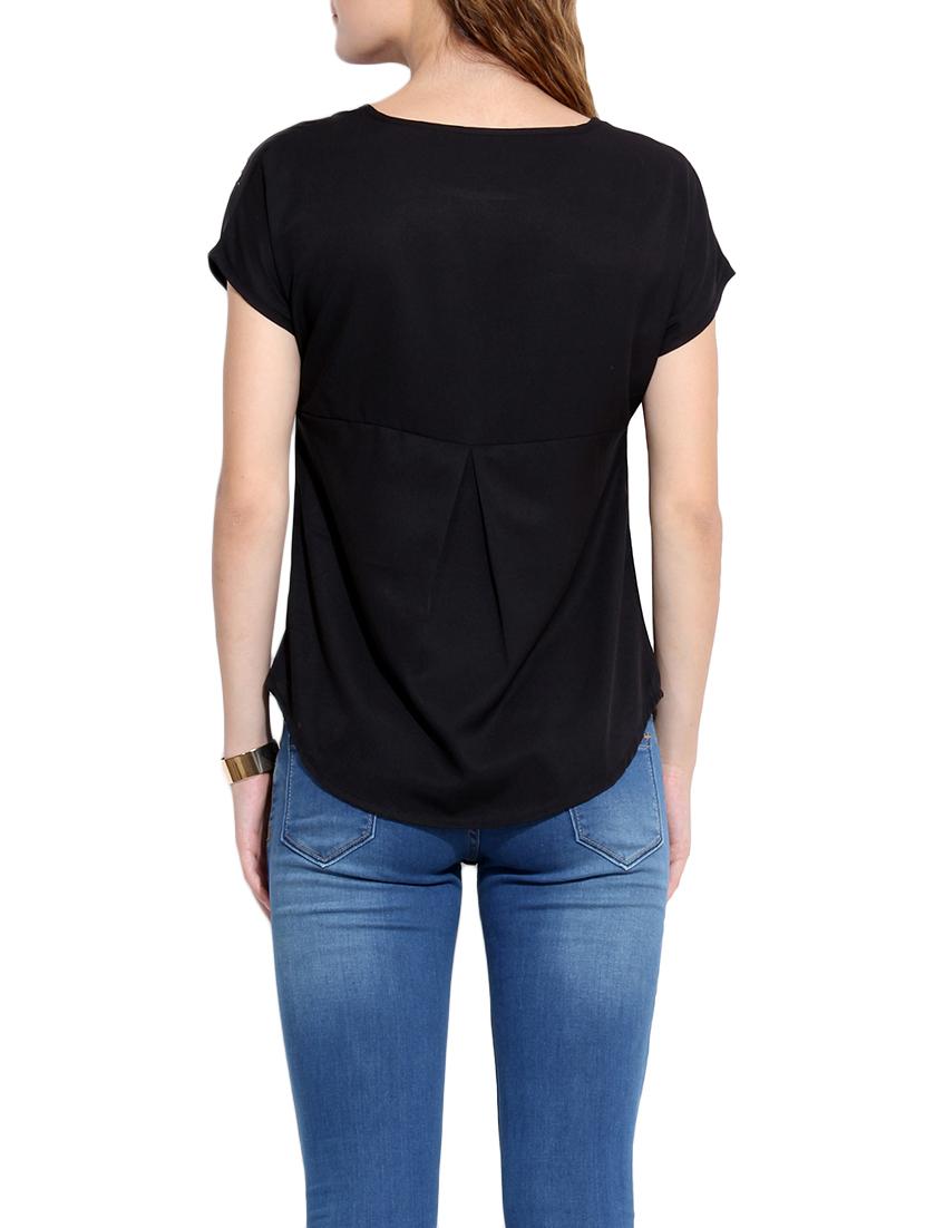 women's straight round neck top - 13003936 - Standard Image - 2