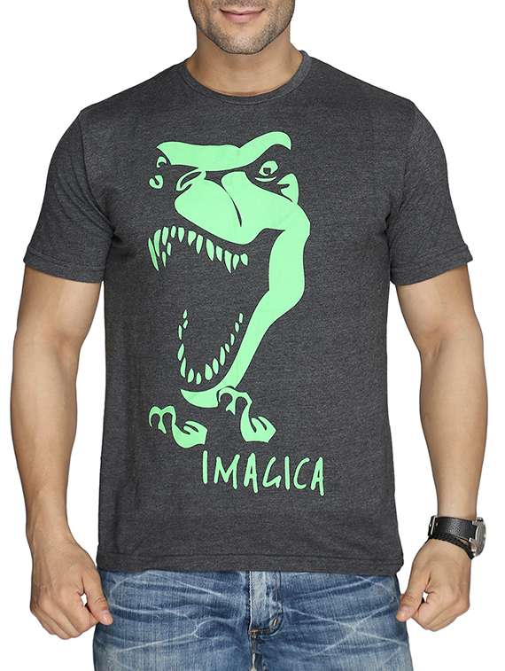 grey cotton printed t-shirt