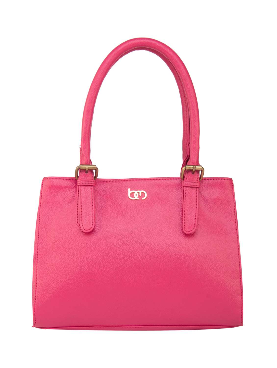 pink synthetic leather handbag