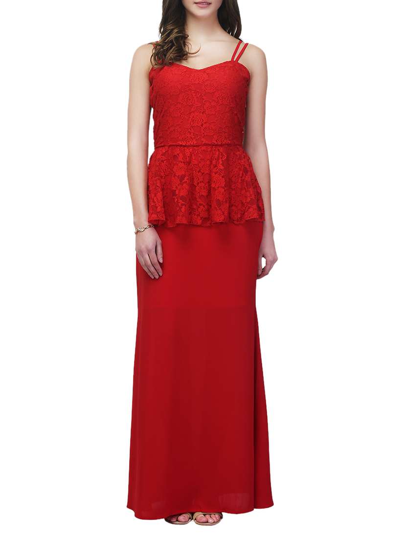 red lace maxi dress