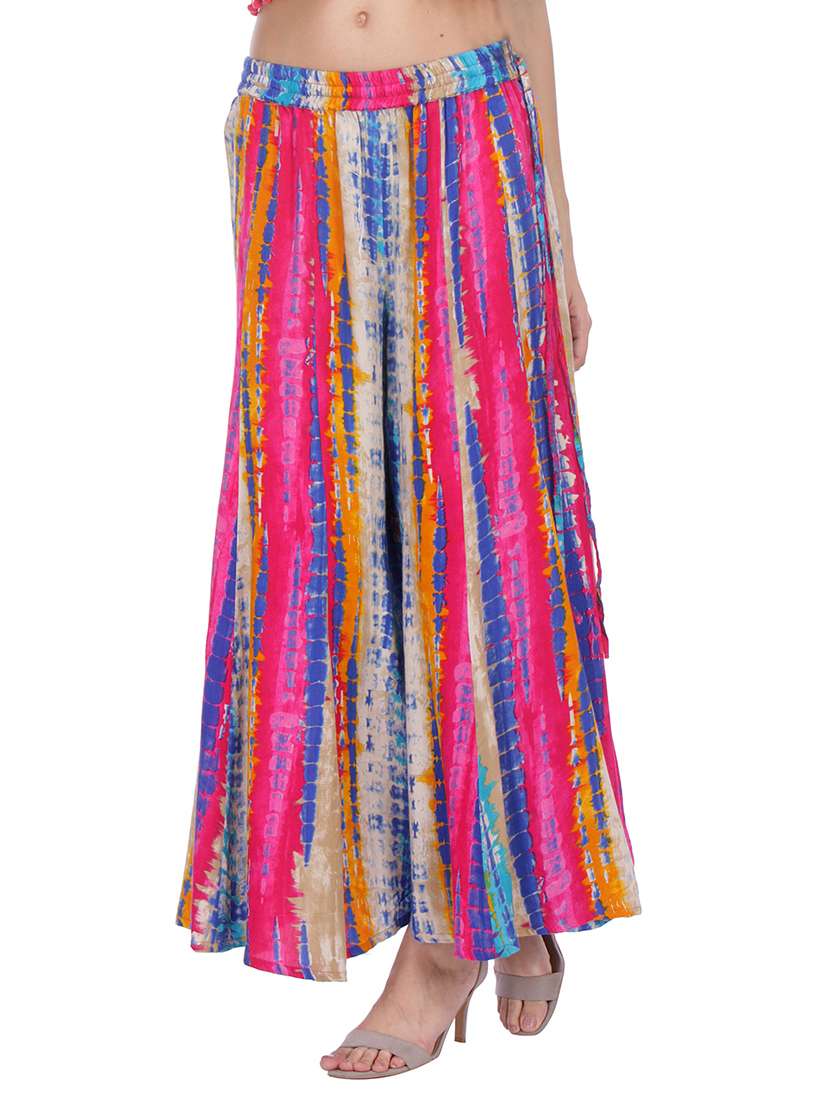 multi colored viscose palazzos