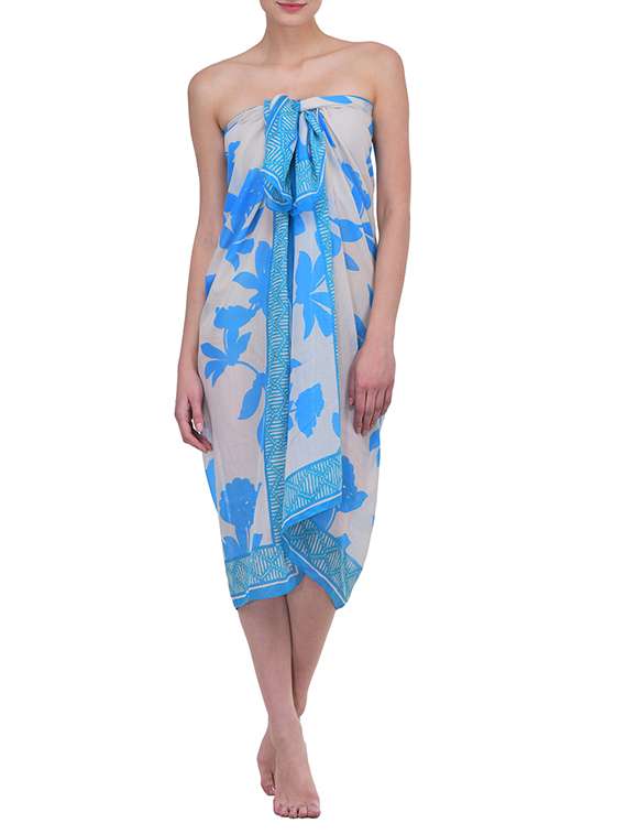 light blue polyester coverup